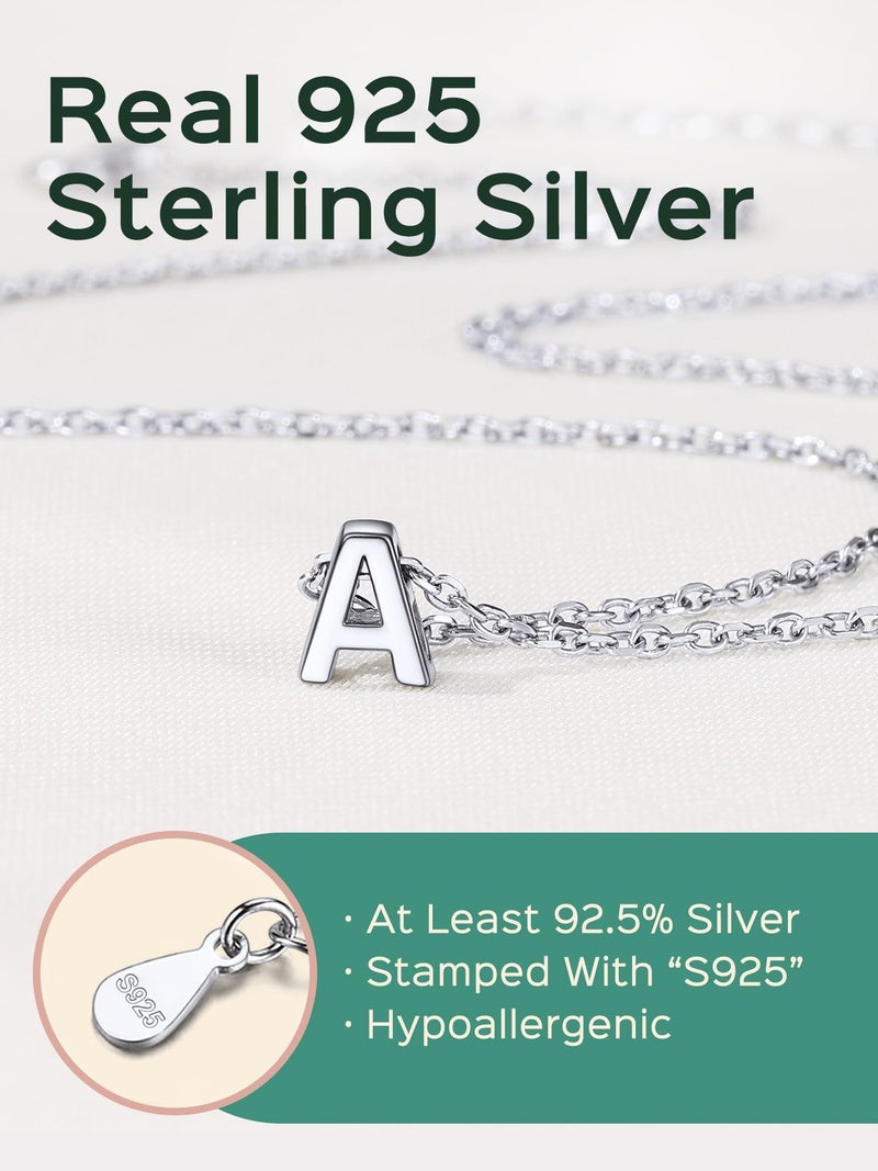 ChicSilver 925 Sterling Silver Initial Necklace Letter Necklaces Delicate Dainty Small Pendant Necklace Silver Choker Necklace for Women D Initial - Image 4